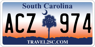 SC license plate ACZ974