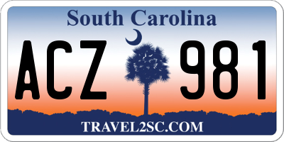 SC license plate ACZ981