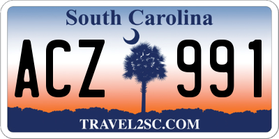 SC license plate ACZ991