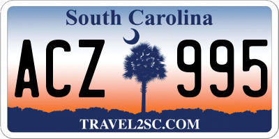 SC license plate ACZ995