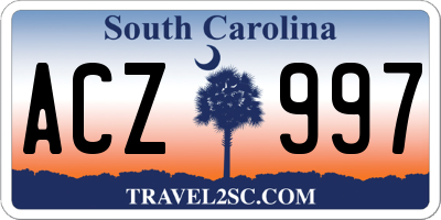 SC license plate ACZ997