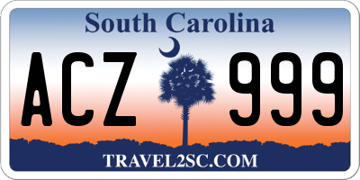 SC license plate ACZ999