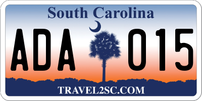 SC license plate ADA015