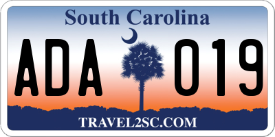 SC license plate ADA019