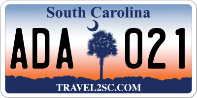 SC license plate ADA021