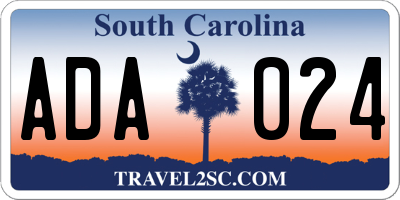 SC license plate ADA024