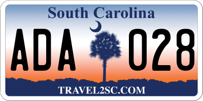 SC license plate ADA028