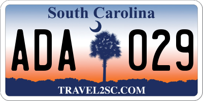SC license plate ADA029