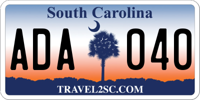 SC license plate ADA040