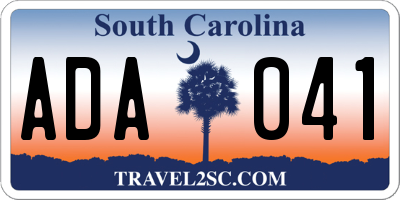 SC license plate ADA041