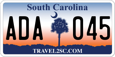 SC license plate ADA045