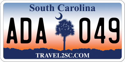 SC license plate ADA049