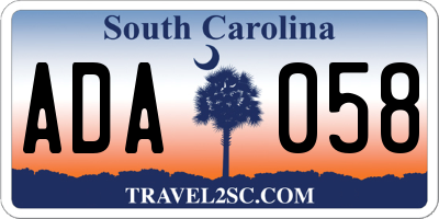 SC license plate ADA058
