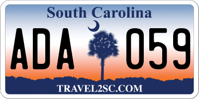 SC license plate ADA059