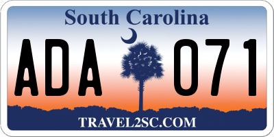 SC license plate ADA071