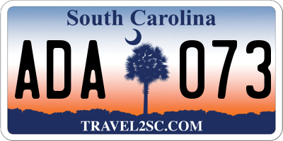 SC license plate ADA073