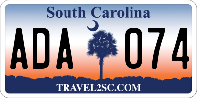 SC license plate ADA074