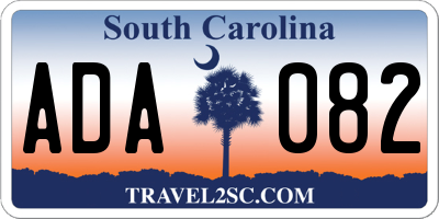 SC license plate ADA082