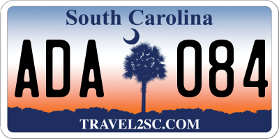 SC license plate ADA084