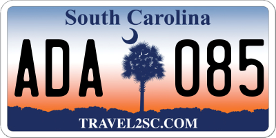 SC license plate ADA085