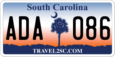 SC license plate ADA086