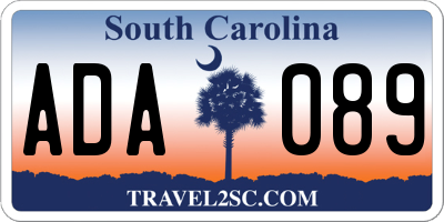SC license plate ADA089