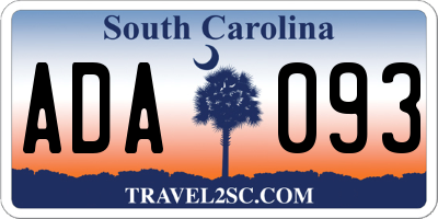 SC license plate ADA093
