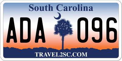 SC license plate ADA096