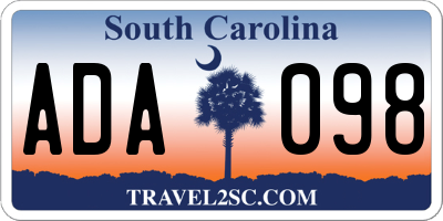 SC license plate ADA098