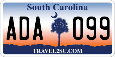 SC license plate ADA099