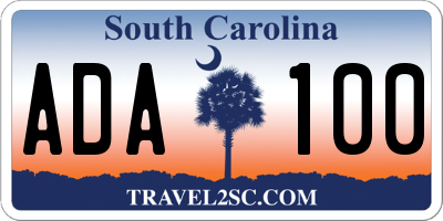 SC license plate ADA100