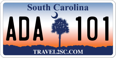 SC license plate ADA101