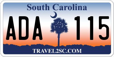 SC license plate ADA115