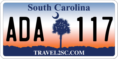 SC license plate ADA117