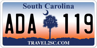 SC license plate ADA119