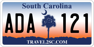 SC license plate ADA121