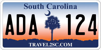 SC license plate ADA124