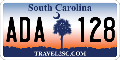 SC license plate ADA128
