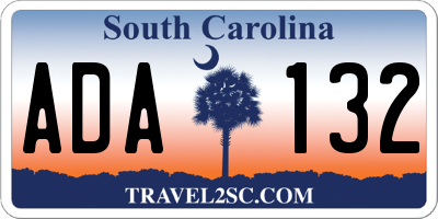 SC license plate ADA132