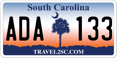 SC license plate ADA133
