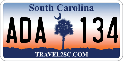 SC license plate ADA134