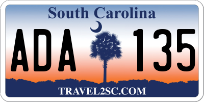 SC license plate ADA135