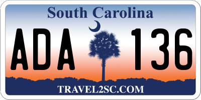 SC license plate ADA136