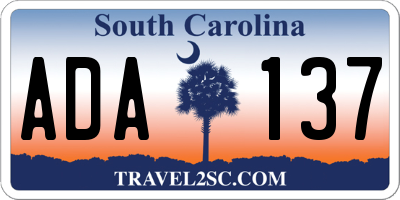 SC license plate ADA137