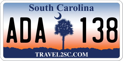 SC license plate ADA138