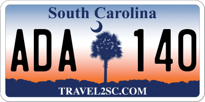 SC license plate ADA140