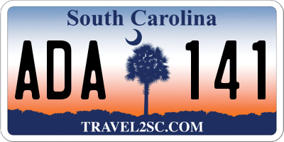 SC license plate ADA141