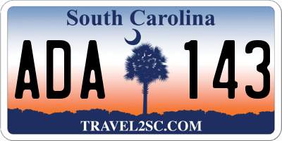 SC license plate ADA143
