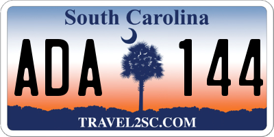 SC license plate ADA144