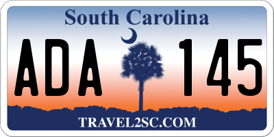 SC license plate ADA145